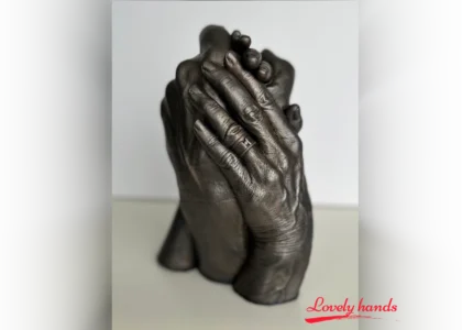 Handbeeld twee personen black bronze